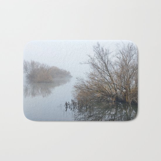 Magic Foggy Morning At The Lake Bath Mat