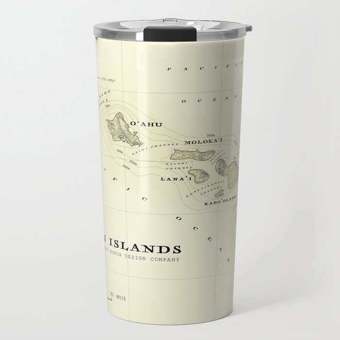 Hawaiian Islands [vintage inspired] map print Travel Mug