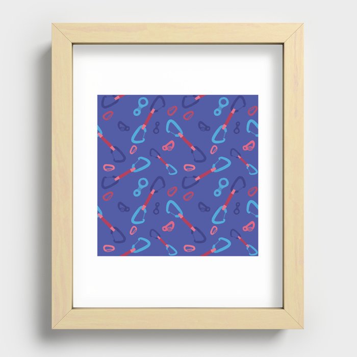 Climbing gear repeating infinite edgeless pattern Recessed Framed Print