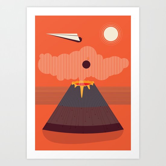 Bombing Volcano Art Print