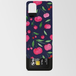 Watercolor cherries - blue, red, green Android Card Case
