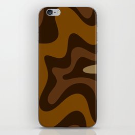 Retro Liquid Swirl Abstract Pattern Square in Brown Tones iPhone Skin