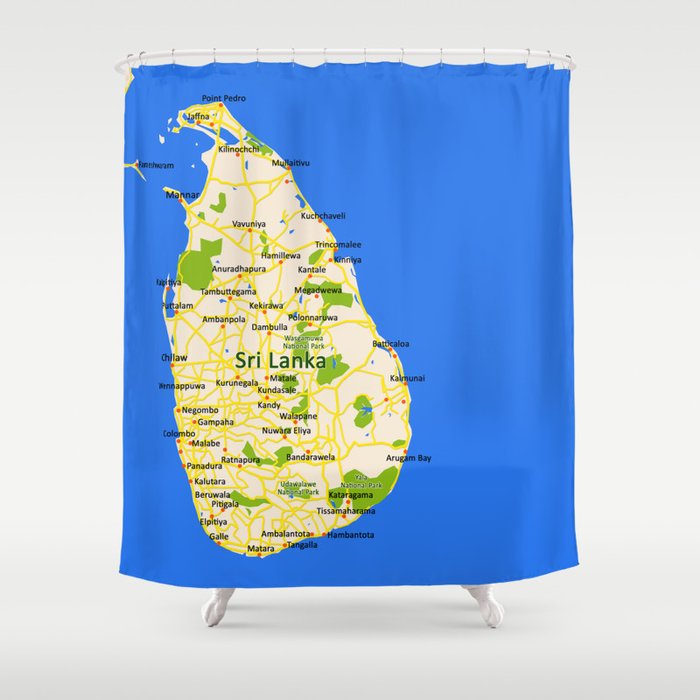 Sri Lanka Map Design Shower Curtain