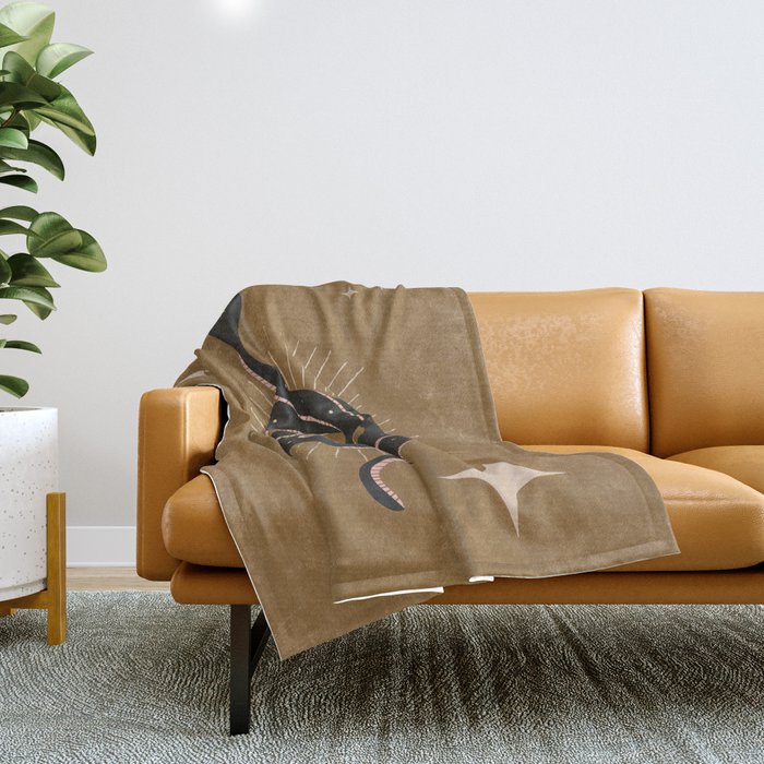 Slither - Gold Throw Blanket