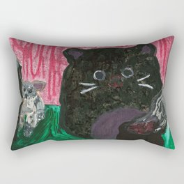 Cat and mouse Rectangular Pillow