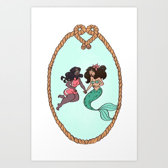 Mermaid Crush Art Print