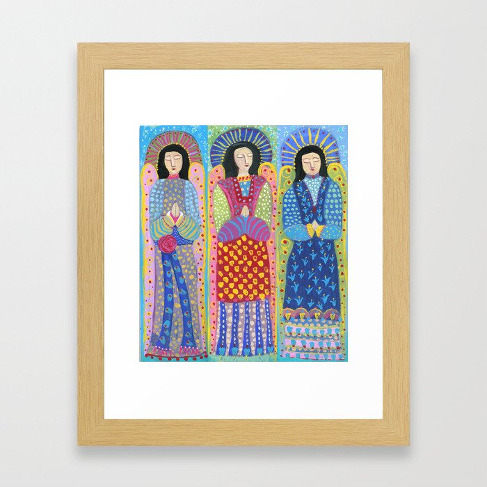 three angels Framed Art Print
