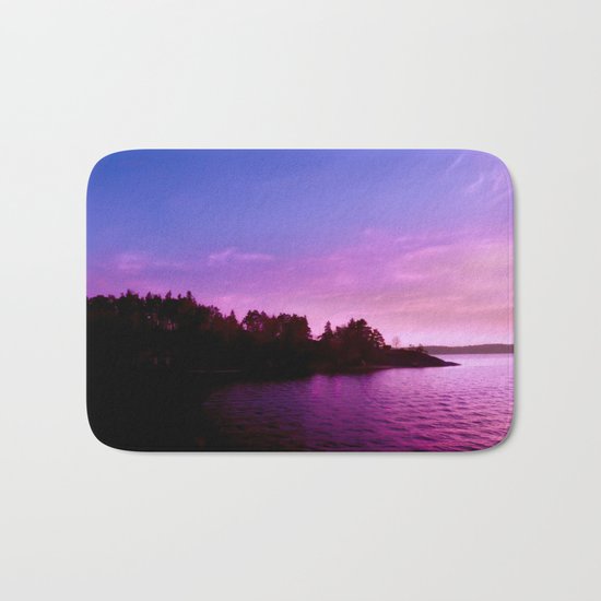 Northern Lights at Sunset Bath Mat