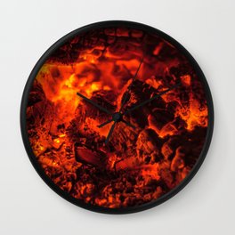Fascinating Awesome Bonfire Scorching Heat Coals Ultra HD Wall Clock