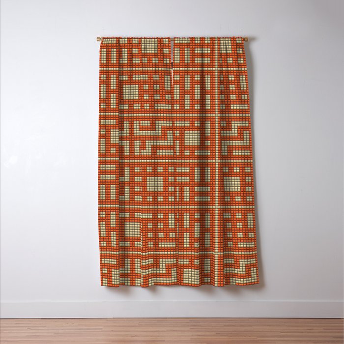 Beaded Breeze Blocks Design Pattern Orange Cream Blackout
