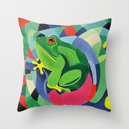 abstract frog  Throw Pillow