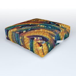 Abstract gold and navy blue texture Outdoor Floor Cushion