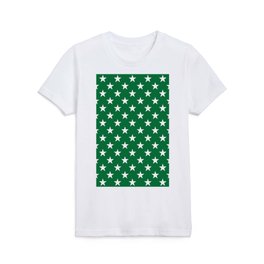 Stars (White & Olive Pattern) Kids T Shirt