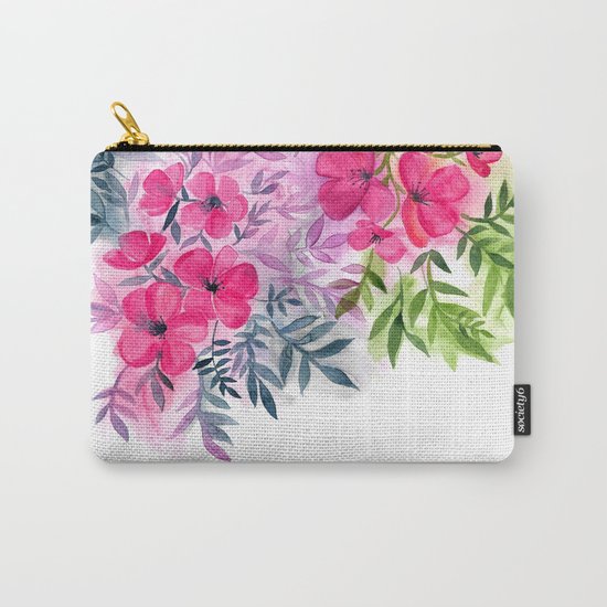 Dual Bouquets - a watercolor floral Carry-All Pouch