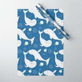 Beluga Whale Blue #homedecor Wrapping Paper