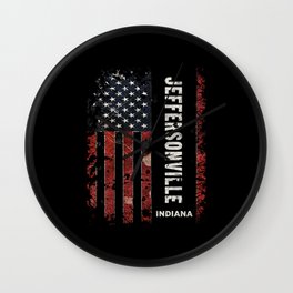 Jeffersonville Indiana Wall Clock | Graphicdesign, Indianactiy, Jeffersonville, Usaflagvintage, Forhim, Indiana, Forher, Indianastate, Americanflag, Trendy 