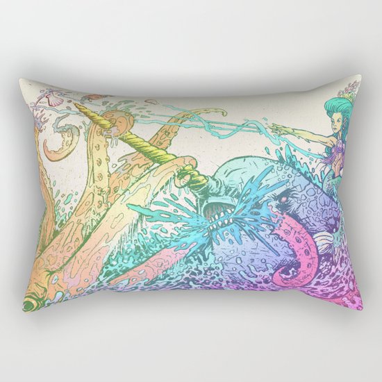 NARWHAL PWNS GIANT SQUID Rectangular Pillow