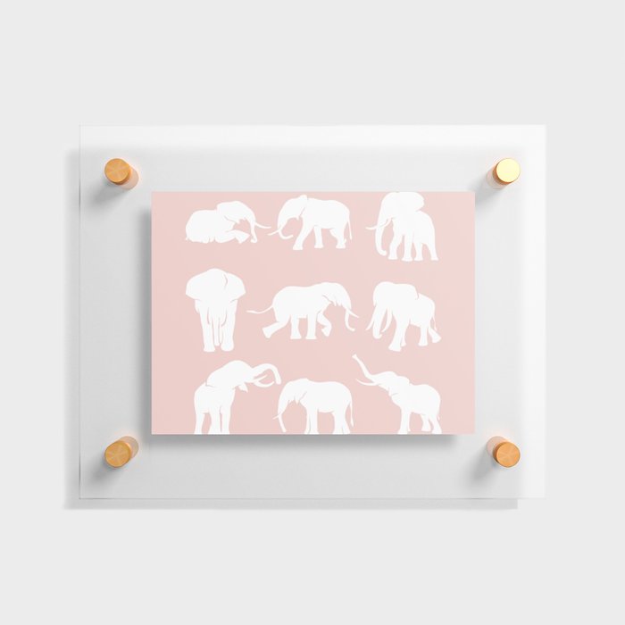 Rose elephant silhouette Floating Acrylic Print
