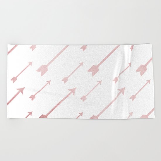 Simply Adventure Arrows in Rose Gold Sunset Beach Towel