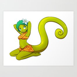 Chameleon girl Art Print