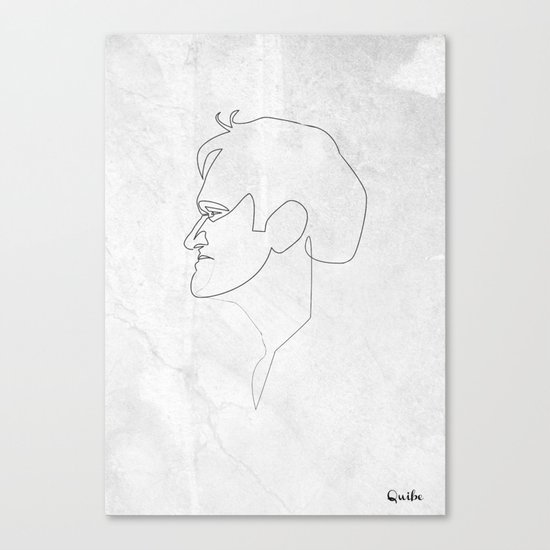 One line Quentin Tarantino Canvas Print