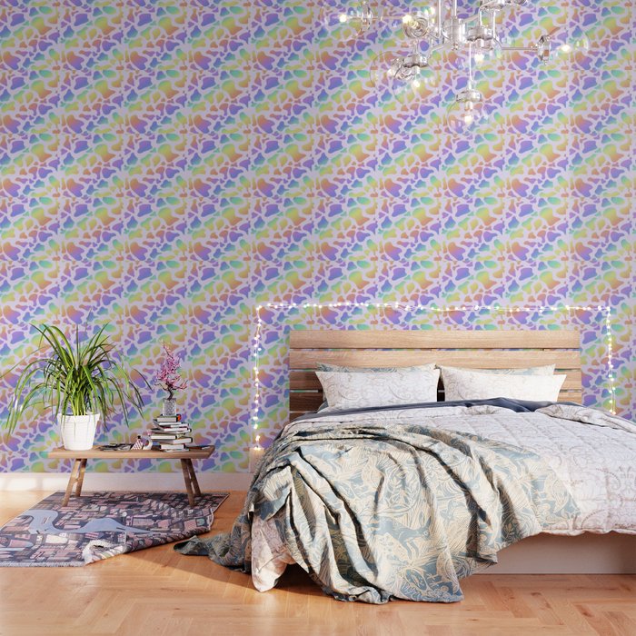 Rainbow cow print Wallpaper by Peachesandbees Society6