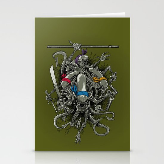 Ancient Ninja Xenomorphs Stationery Cards