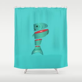 P is for sliced Phish Shower Curtain