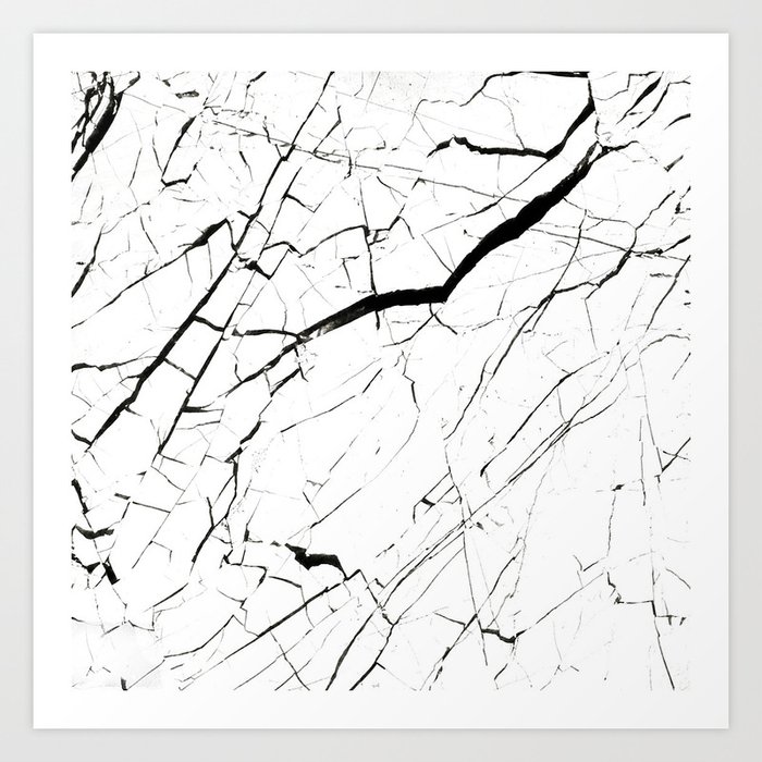 White-Black Marble Design Art Print
