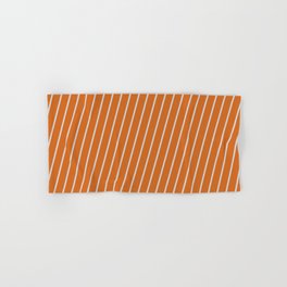 [ Thumbnail: Light Gray and Chocolate Colored Striped/Lined Pattern Hand & Bath Towel ]