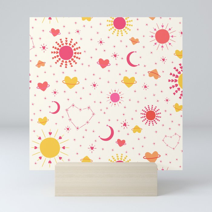 You Are My Sun, My Moon, and All of My Stars Pattern Mini Art Print