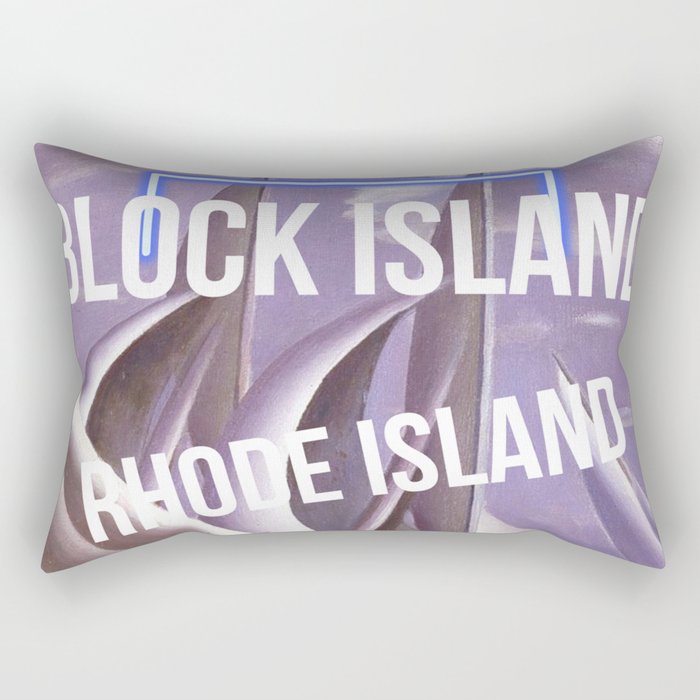 Block Island, Rhode Island nautical sailing travel advertising vintage poster / posters Rectangular Pillow