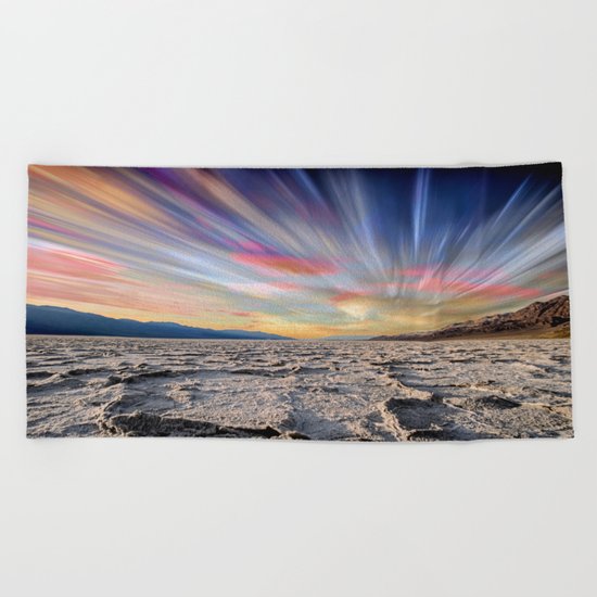 Stopping Time : Colorful Sky Landscape Beach Towel