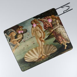 Botticelli's Bubble Gum Contest The Birth of Venus "renaissance" pop art painting Picnic Blanket