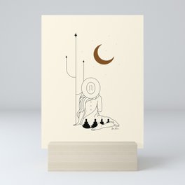 Talking to the Moon - Rustic Mini Art Print