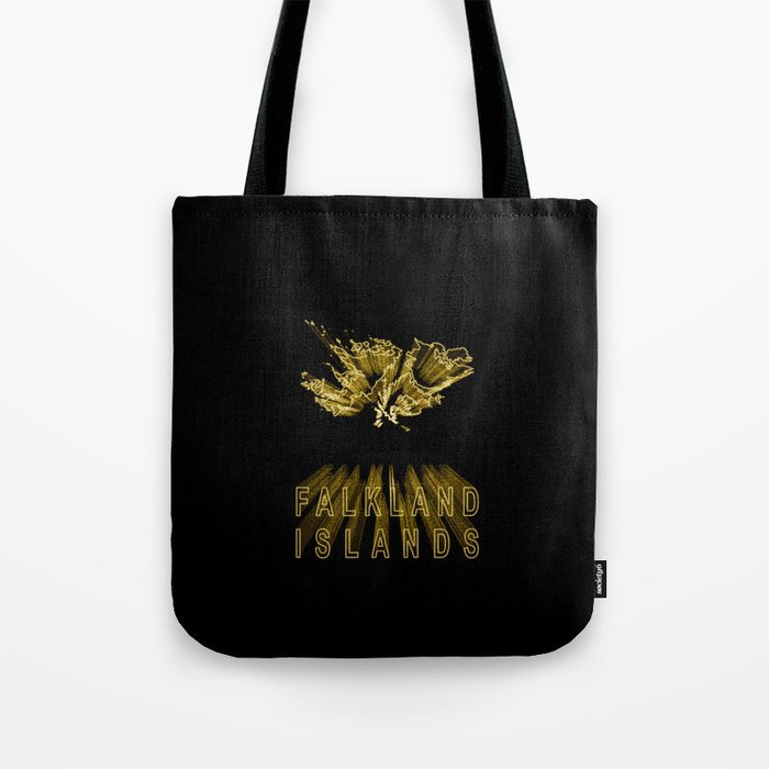 Map of Falkland Islands, Gold Map Tote Bag