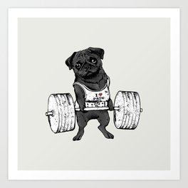 Black Pug Lift Art Print
