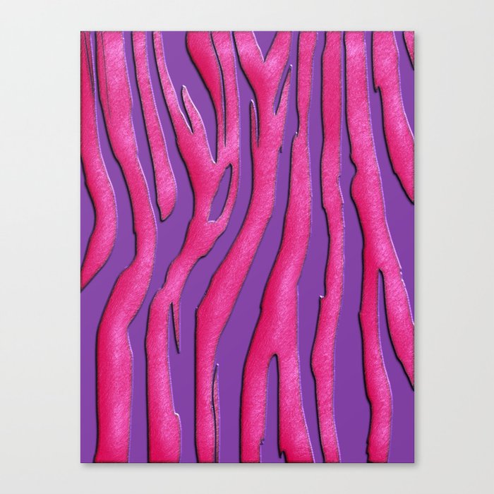 Bright Purple & Pink Zebra Print Canvas Print