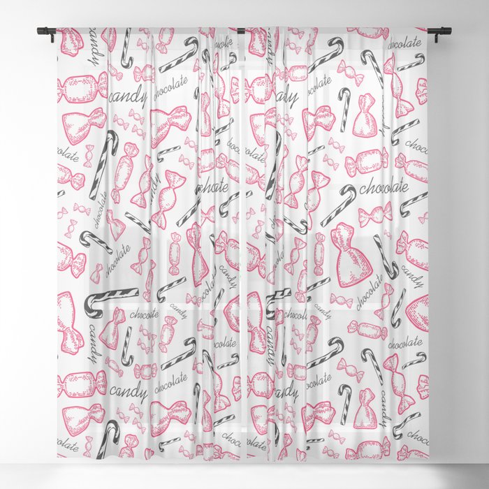 Candy Pattern Design Sheer Curtain