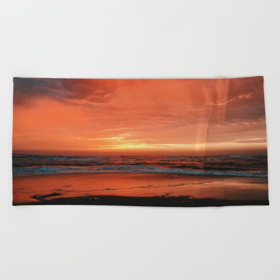Ocean Waves #sunset Beach Towel