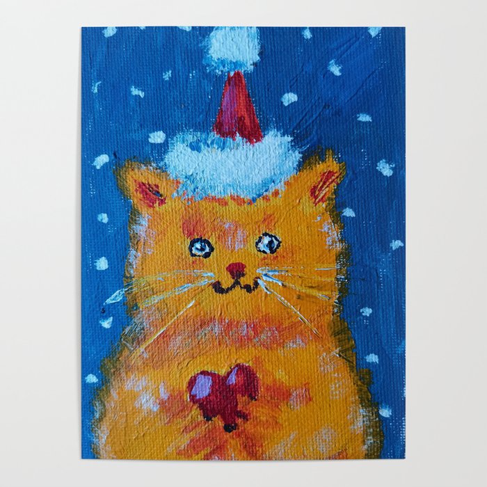 Christmas kitty Poster