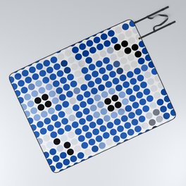 "Blue Poppy" inspired by Marimeko's "Unikko" by Maija Isola in Dots Pattern : Picnic Blanket