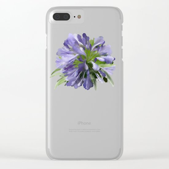 Blue purple flowers Clear iPhone Case