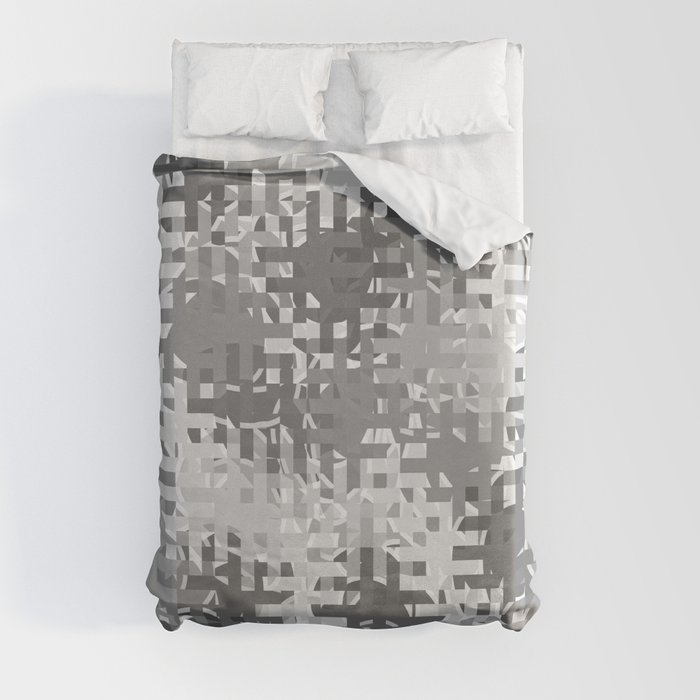 Gray pixels and dots Duvet Cover