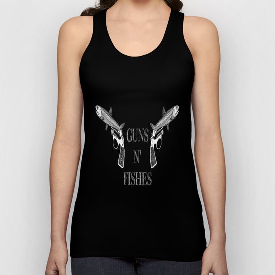 Guns n' Fishes black Unisex Tank Top