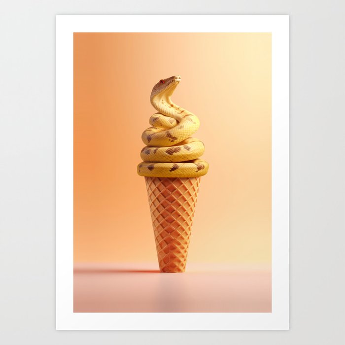 Snake Ice Cream Art Print