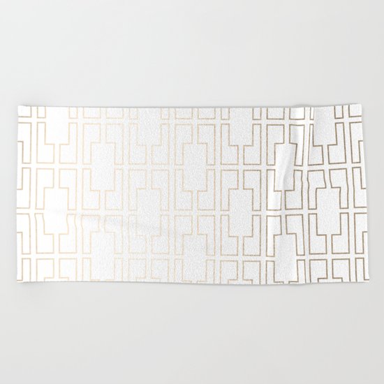 Simply Mid-Century in White Gold Sands Beach Towel