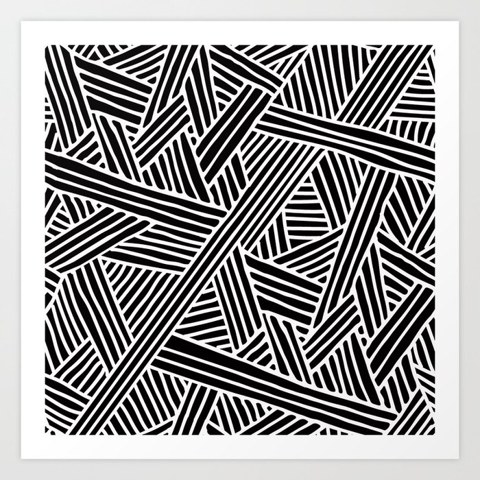 Abstract Black White Lines And Triangles Pattern Mix And Match With Simplicity Of Life Art Print By Simplicityoflive