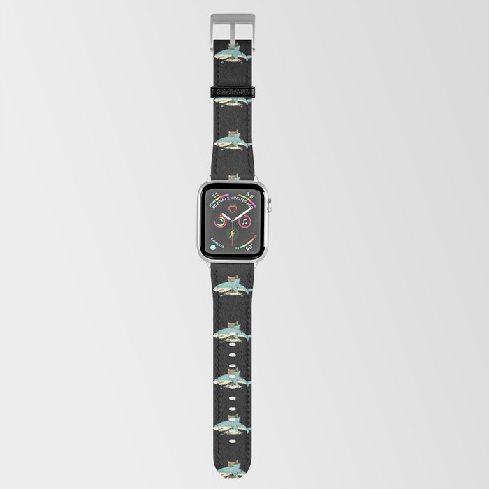 Cat Shark Funny Cat T shirt Apple Watch Band by Tobe Fonseca