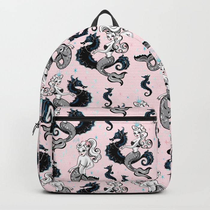 Pearla the Mermaid on Pink Backpack